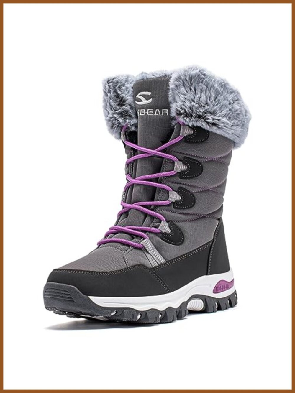 Waterproof Winter Snow Boots Faux Fur Lined Mid-Calf Booties